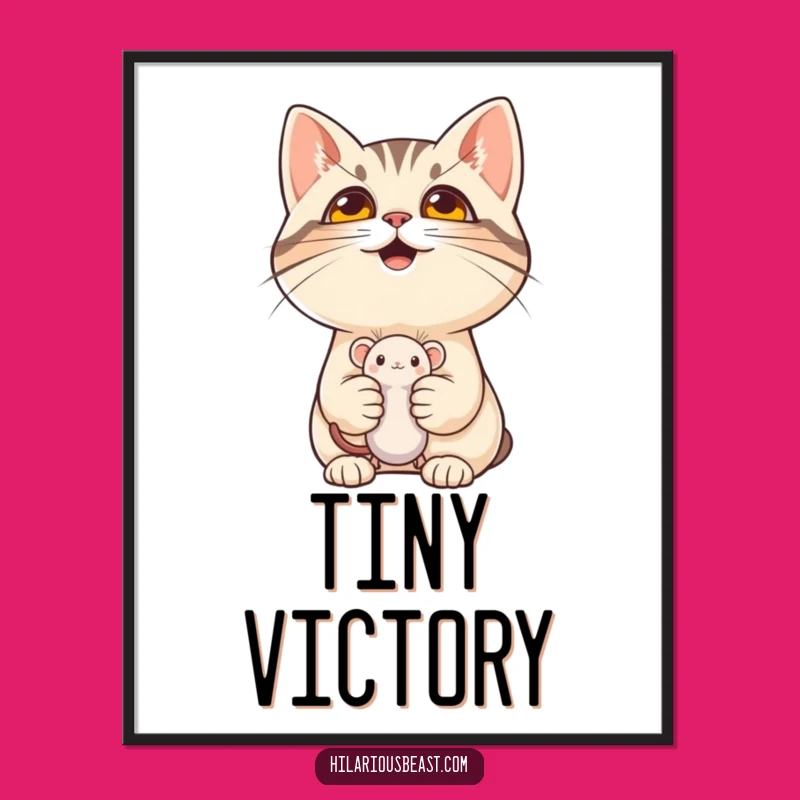 Funny Cat Mouse Toy Poster: Decorate with Mischievous Feline Charm