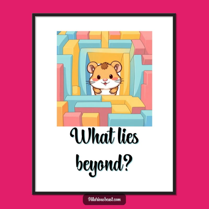 Funny Hamster Maze Poster: Whimsical Wall Art for Curious Souls