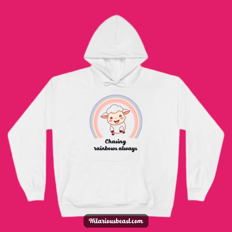 Cozy Funny Happy Sheep Rainbow Hoodie - Warm & Hilarious Gift