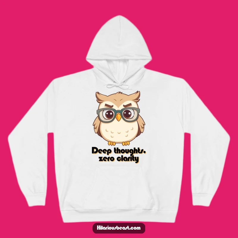 Funny Confused Owl Hoodie - Cozy & Hilarious Gift for Thoughtful People