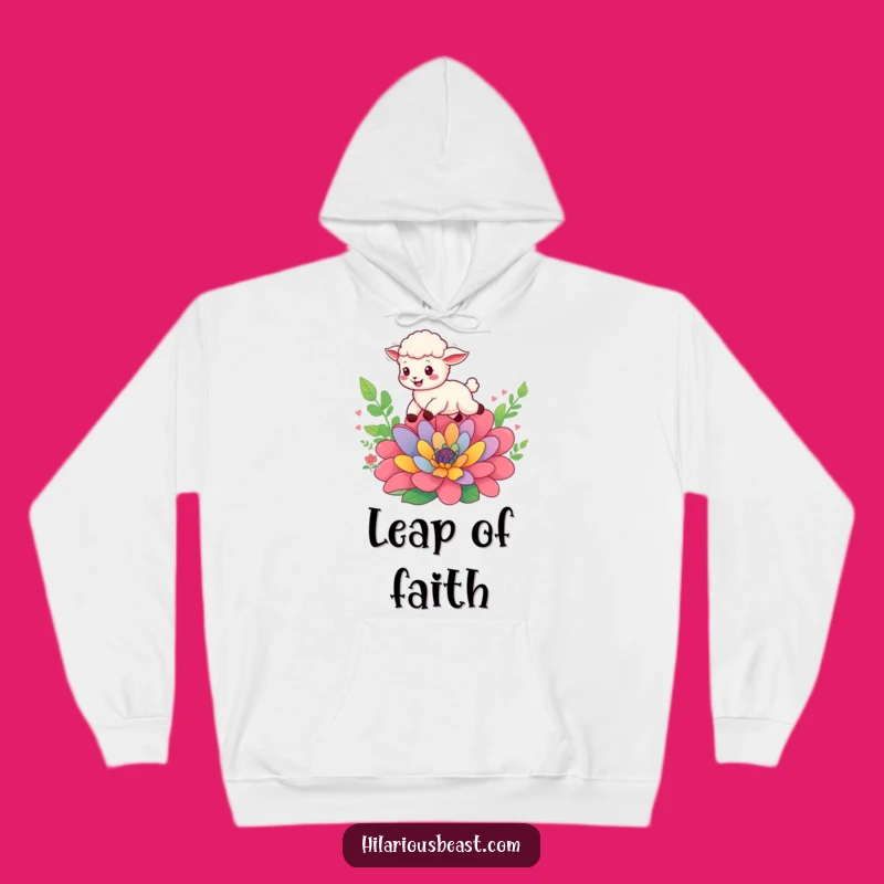 Cozy Funny Sheep Cub Leap Hoodie - Snuggle Up with Cheerful Warmth