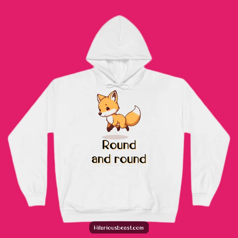 Funny Fox Cub Hoodie - Cozy Tail Chasing Sweatshirt, Hilarious Gift Idea