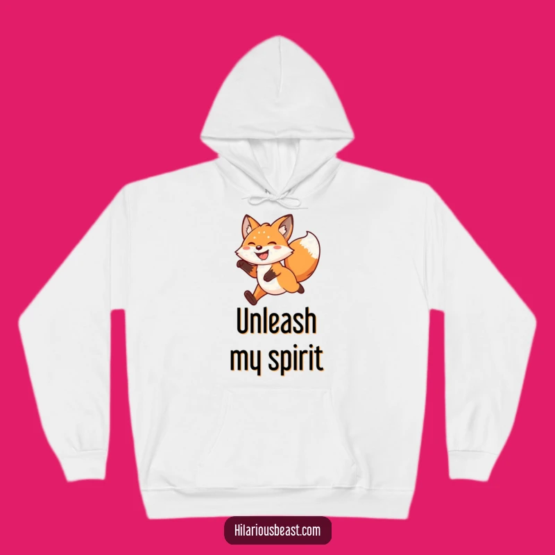 Cozy Funny Kawaii Fox Leaping Hoodie for Maximum Comfort and Cheer