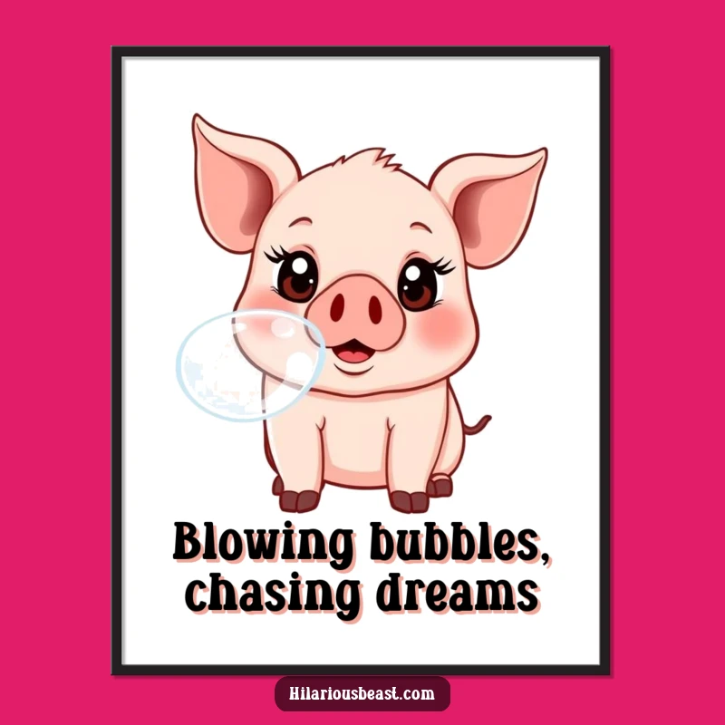 Free Printable Piglet Wall Art: Silly Bubble Fun Downloadable Decor