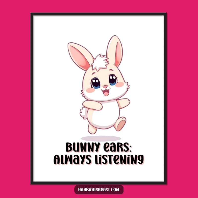 Free Printable Bunny Wall Art: Fluffy Hop Funny Downloadable Decor for Kids Rooms