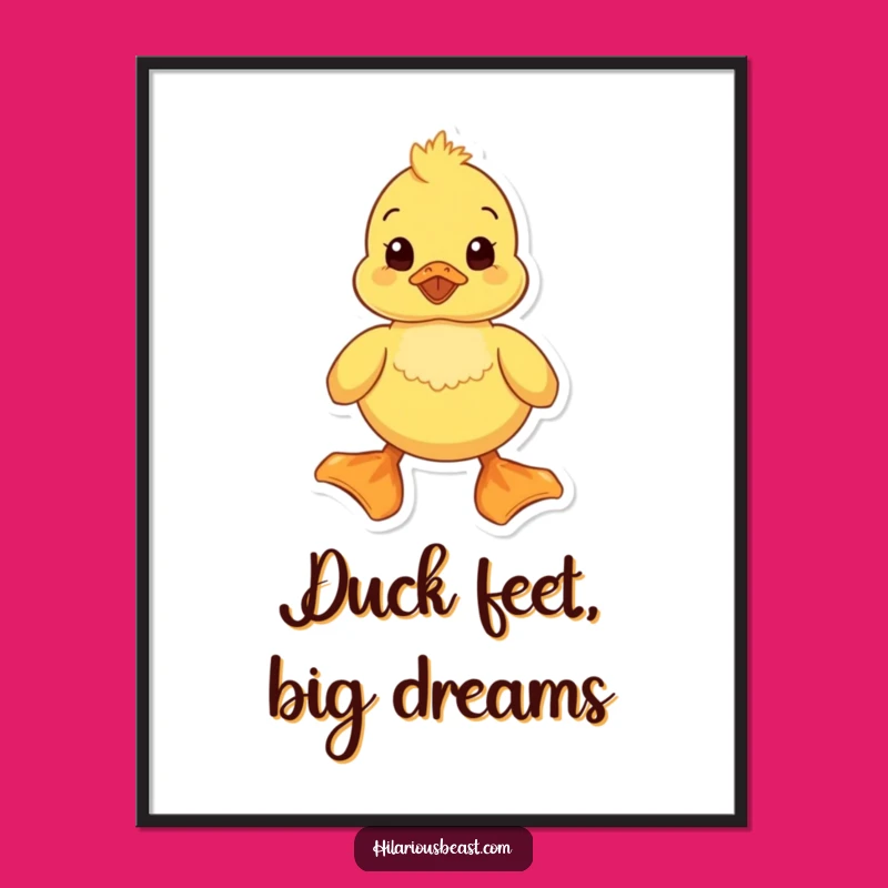 Free Printable Funny Duckling Wall Art: Giant Feet, Happy Vibes! Downloadable Decor