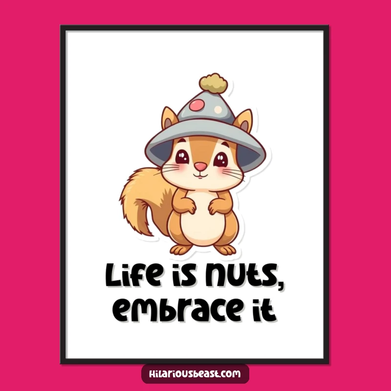 Free Printable Funny Squirrel Wall Art - Bewildered Nutty Downloadable Decor