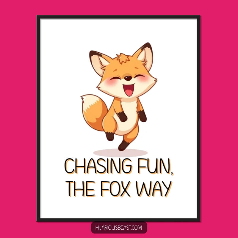 Free Printable Wall Art: Goofy Fox Tail Chase Downloadable Art