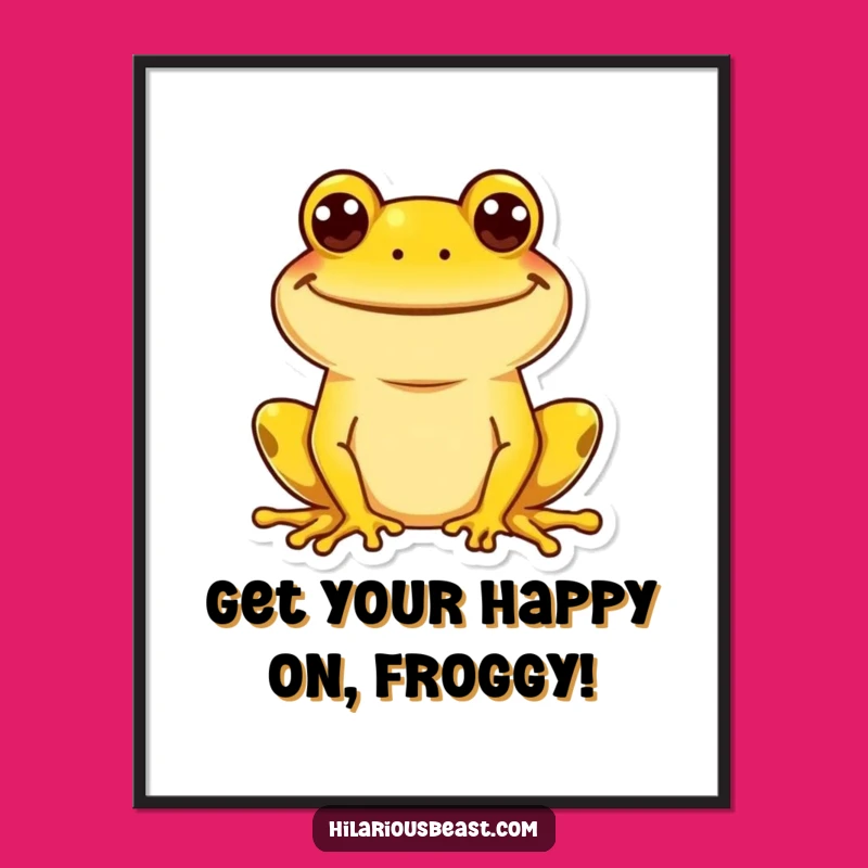 Free Printable Wall Art: Goofy Frog Grin Funny Humorous Downloadable Art