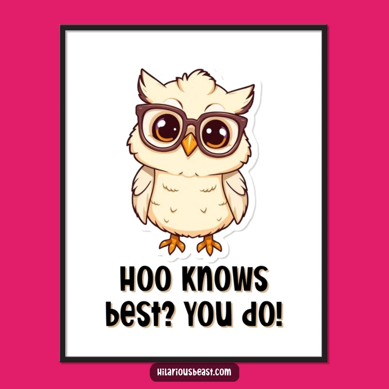 Funny Free Printable Owl Wall Art: Curious Chick, Quirky Downloadable Decor