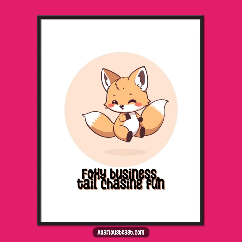 Funny Free Printable Wall Art: Dizzy Fox Cub Energy, Downloadable Decor