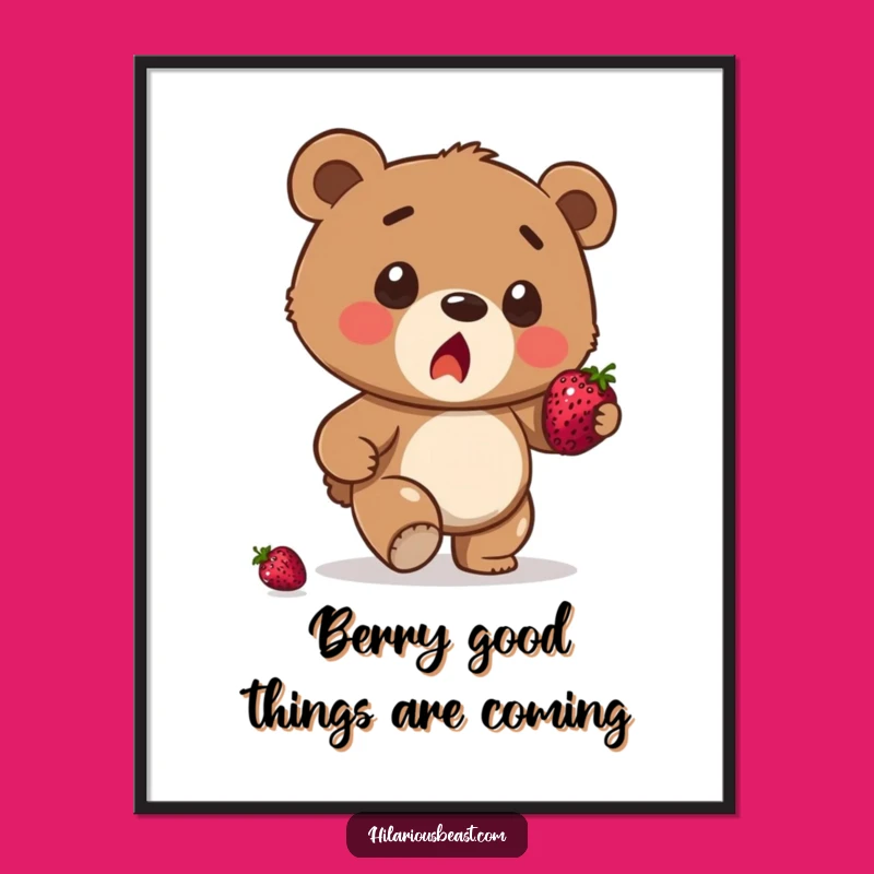 Funny Free Printable Wall Art: Stumbling BearCub, Cute Downloadable Decor