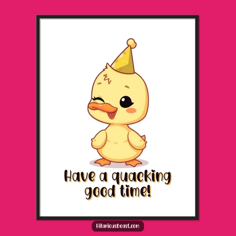 Free Printable Duckling Wall Art: Happy Cub Wink Humorous Downloadable Decor