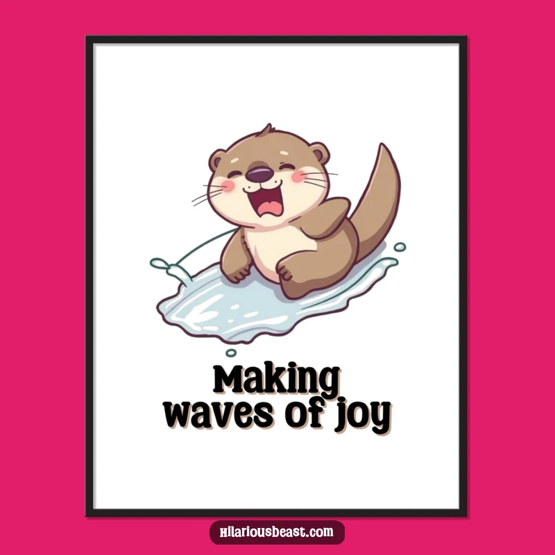 Free Printable Giggling Otter Wall Art: Playful and Funny Downloadable Art for a Cheerful Home