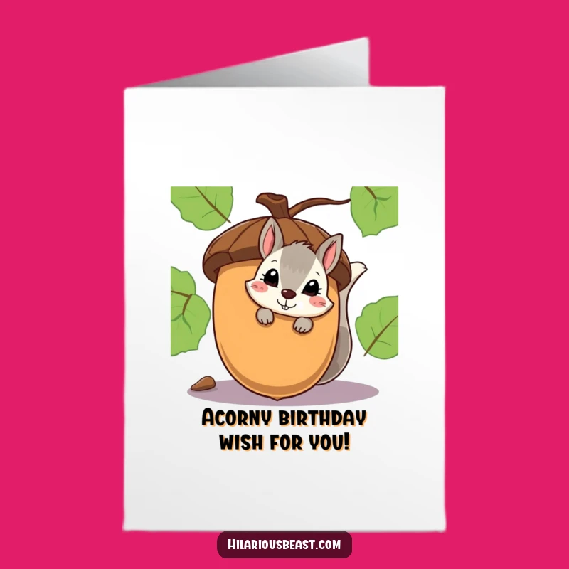 Free Printable Birthday Squirrel Card: Shy Smirk Downloadable for a Nutty Celebration