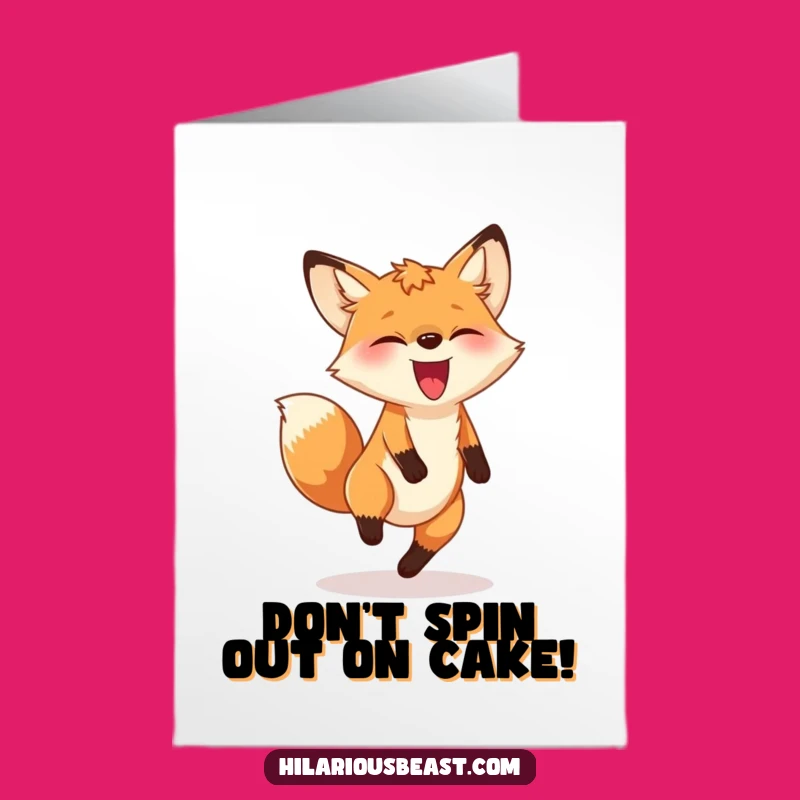 Free Printable Birthday Card: Goofy Fox Tail Chase Downloadable Gift