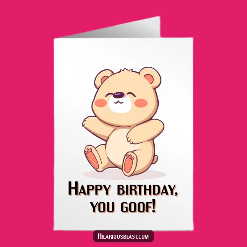 Free Printable Bear Cub Birthday Card: Clumsy Fun Downloadable Gift