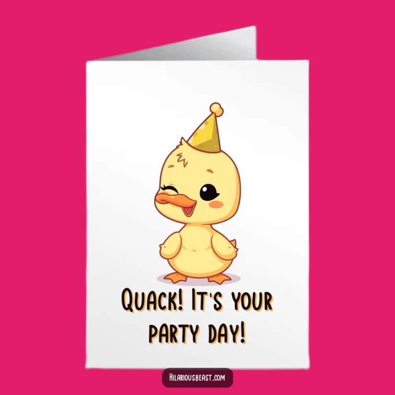 Free Printable Duckling Birthday Card: Happy Cub Wink Downloadable Greeting
