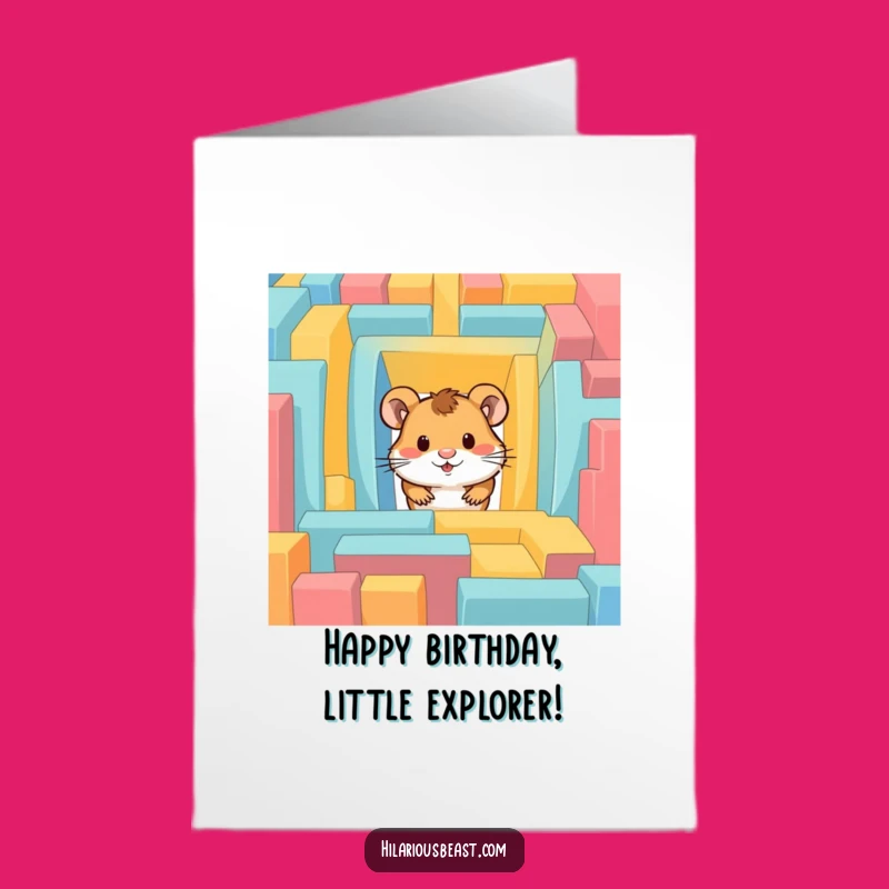 Funny Free Printable Birthday Card: Curious Hamster Maze - Hilarious Downloadable Surprise