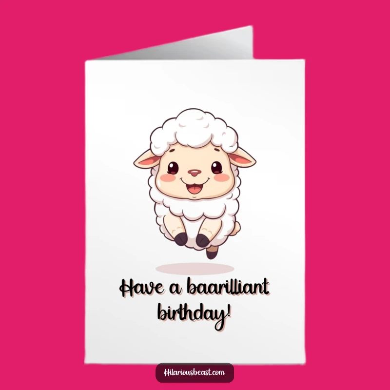 Free Printable Sheep Birthday Card: Bouncing Grin Downloadable for Woolly Fun