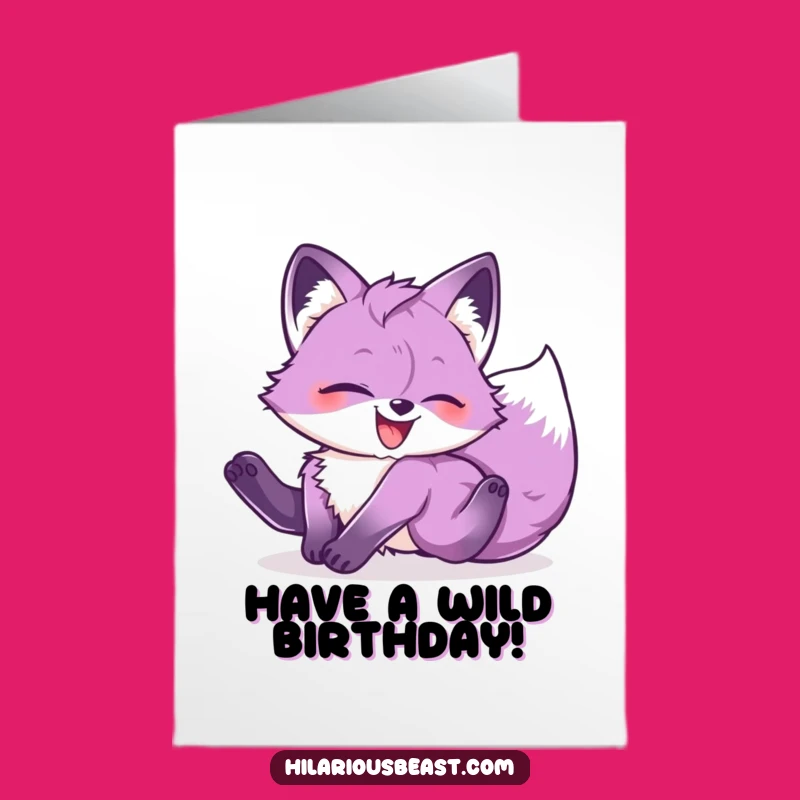Free Printable Fox Cub Birthday Card: Glee Tumbling Downloadable Gift of Fun