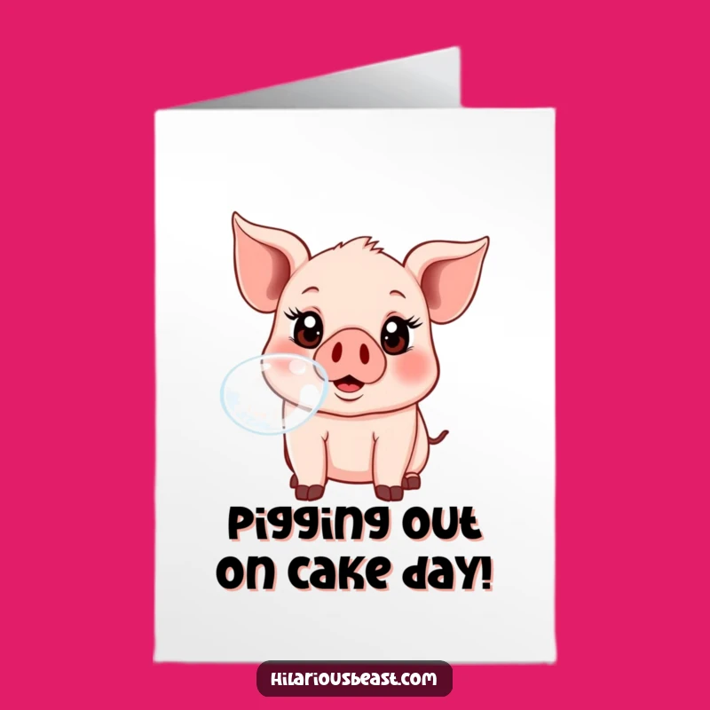 Free Printable Piglet Birthday Card: Silly Bubble Fun Downloadable Gift