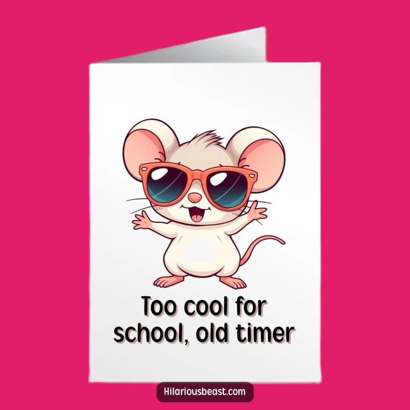 Free Printable Disco Mouse Birthday Card: Funny Downloadable Gift for a Groovy Pal