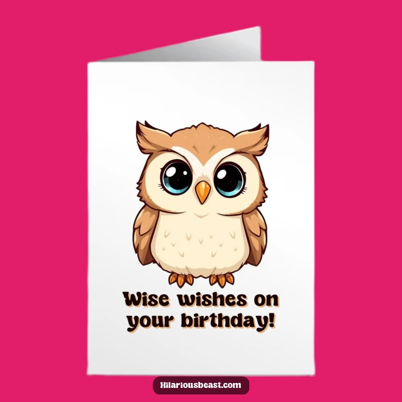Free Printable Birthday Card: Curious Owl Wonder, a Funny Downloadable Gift
