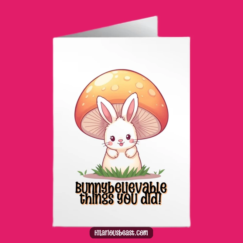 Free Printable Congrats Card: Bunny Mushroom Reveal, Fun Downloadable Digital Gift