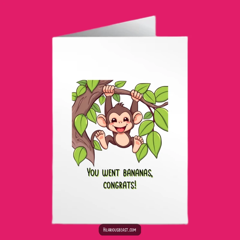 Free Printable Congrats Card: Monkey's Grin, a Funny Downloadable Gift