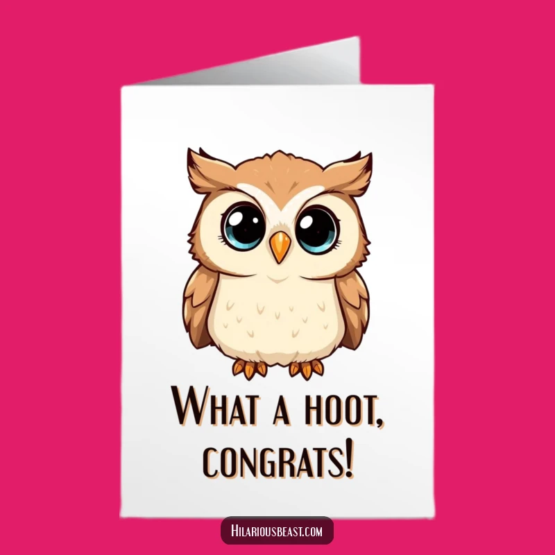 Free Printable Congrats Card: Owl's Sparkle, a Funny Downloadable Gift
