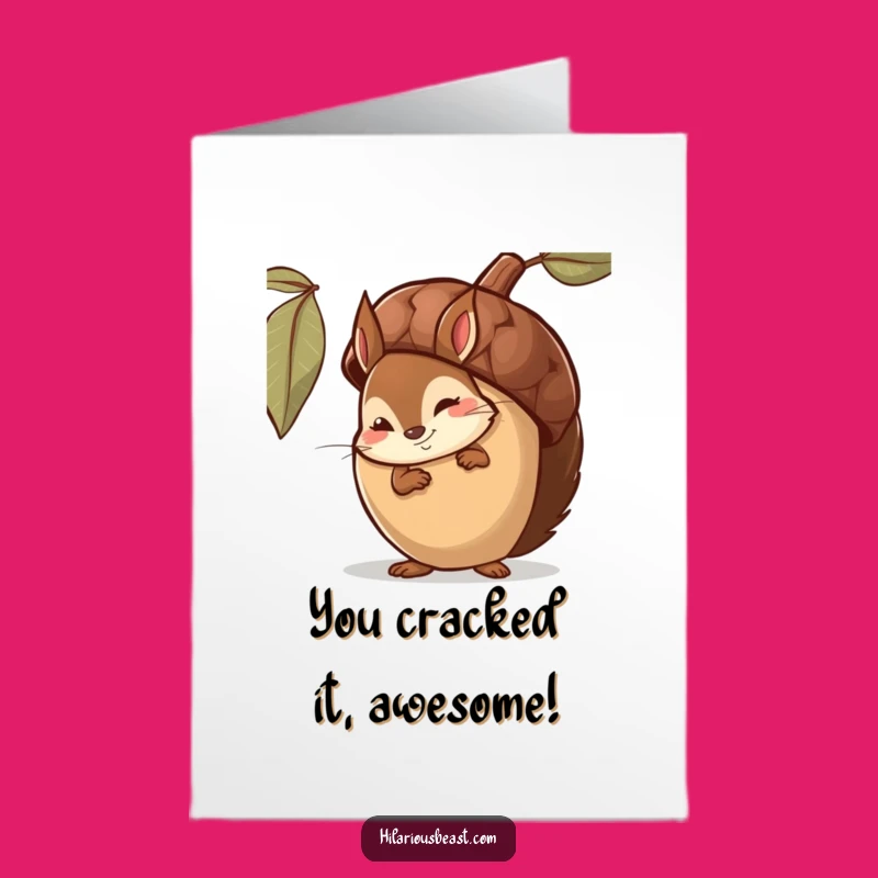 Free Printable Congrats Card: Smirking Squirrel, a Funny Downloadable Gift for Secret Success
