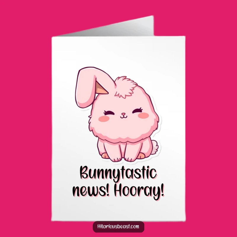 Free Printable Congratulations Card: Floppy Ear Bunny Funny Downloadable Gift