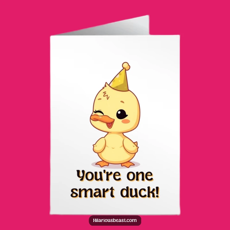 Free Printable Duckling Congrats Card: Happy Cub Wink Downloadable Greeting