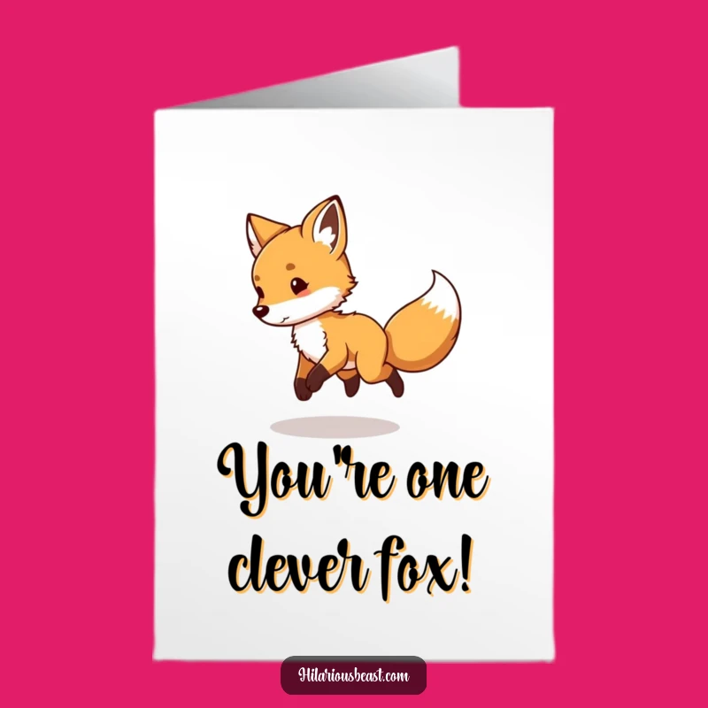 Free Printable Fox Congrats Card: Chasing Success in Circles Downloadable Gift