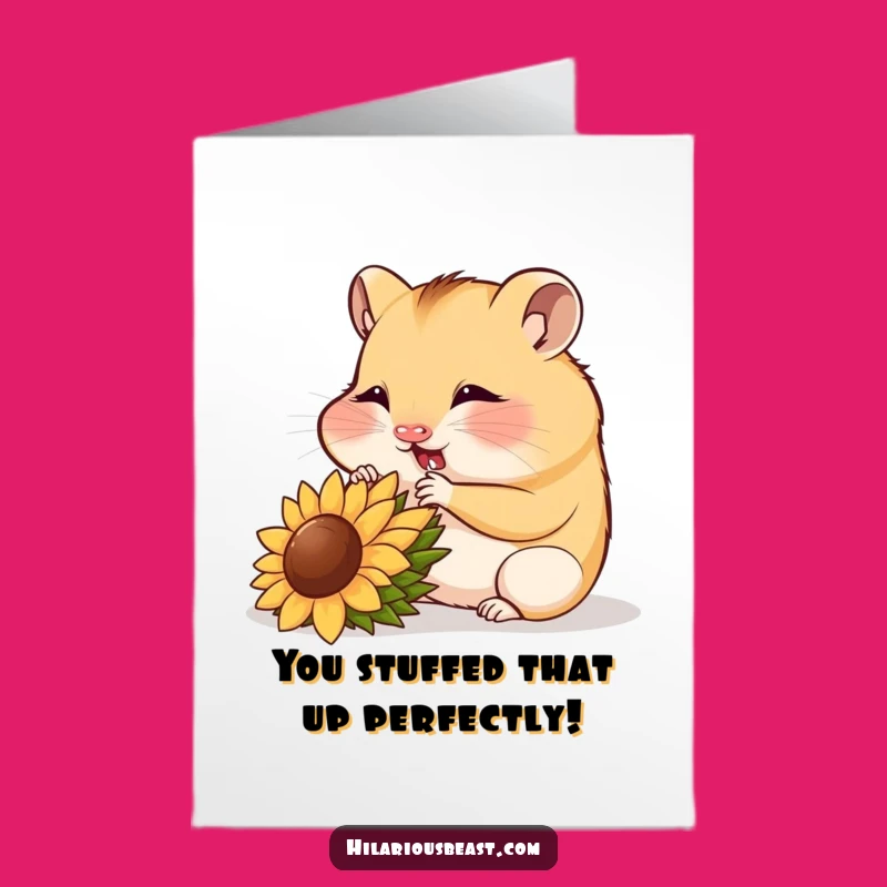 Free Printable Funny Hamster Congratulations Card: Munching Cub, Rewarding Downloadable Gift