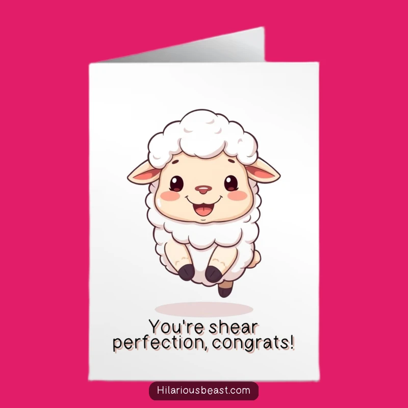 Free Printable Sheep Congrats Card: Bouncing Joy Downloadable for Great News