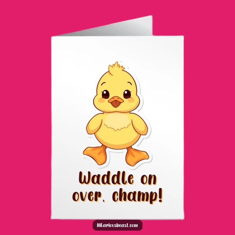 Free Printable Funny Duckling Congratulations Card: Waddle Your Way to Success! Downloadable