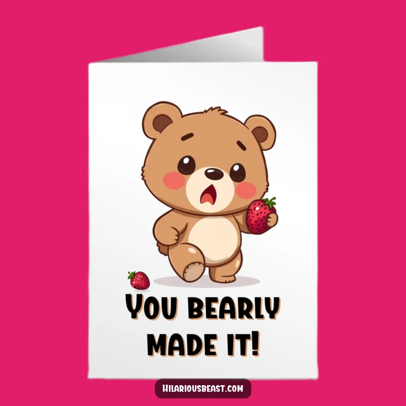Free Printable Congrats Card: BearCub's Mishap, Perfect Downloadable Gift