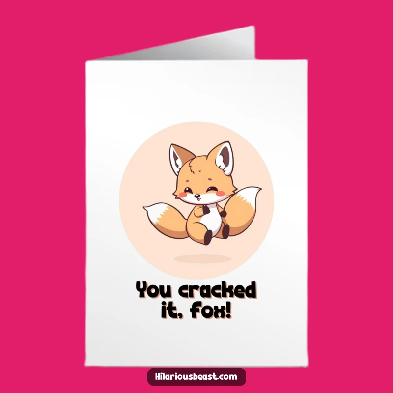 Free Printable Congrats Card: Dizzy Fox Celebration, Easy Downloadable Gift