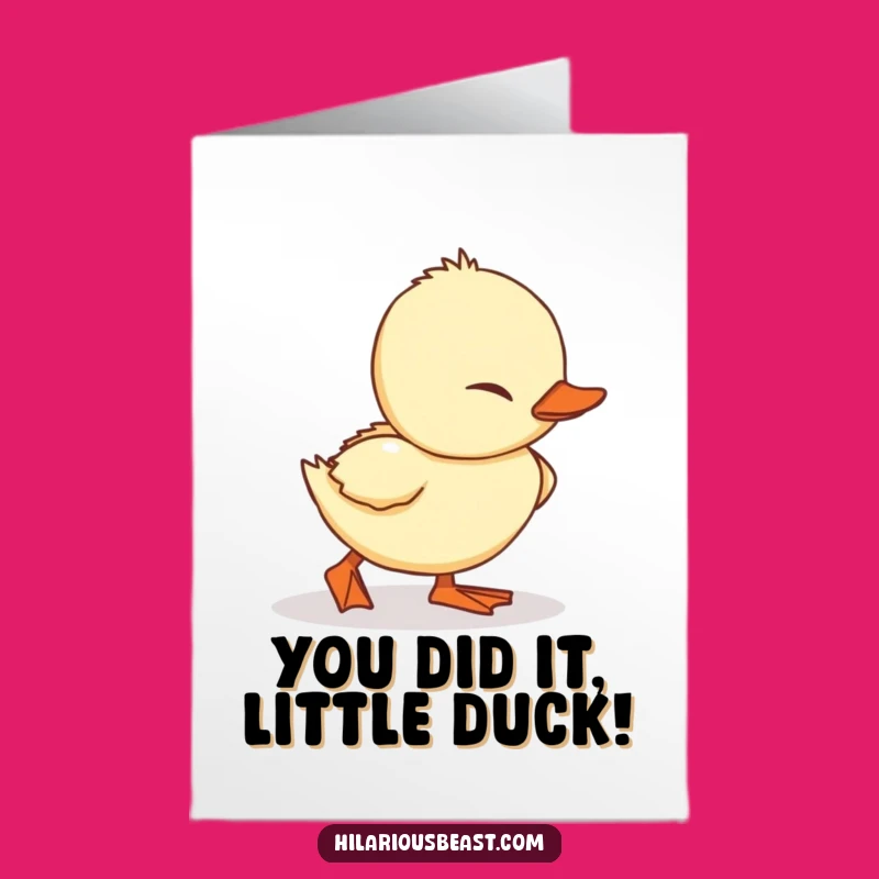 Free Printable Duckling Congrats Card: Adorably Stumbling to Success Downloadable Gift