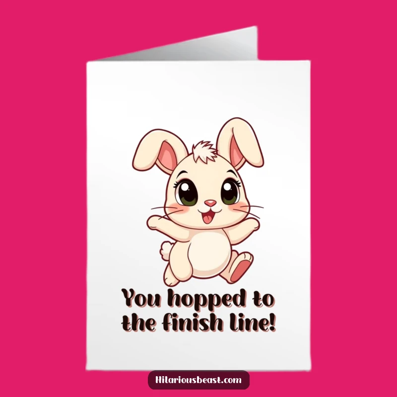 Free Printable Joyful Bunny Congrats Card - Hopping Bunny Floppy Ears Celebration Downloadable