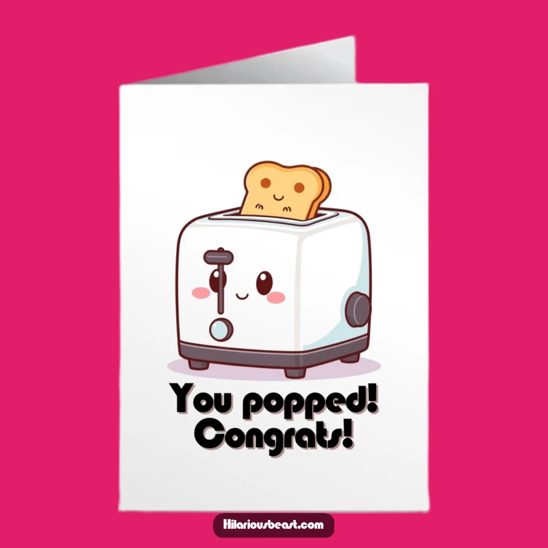 Free Printable Congrats Card: Happy Toaster Popping Toast, Funny Celebration Downloadable Gift