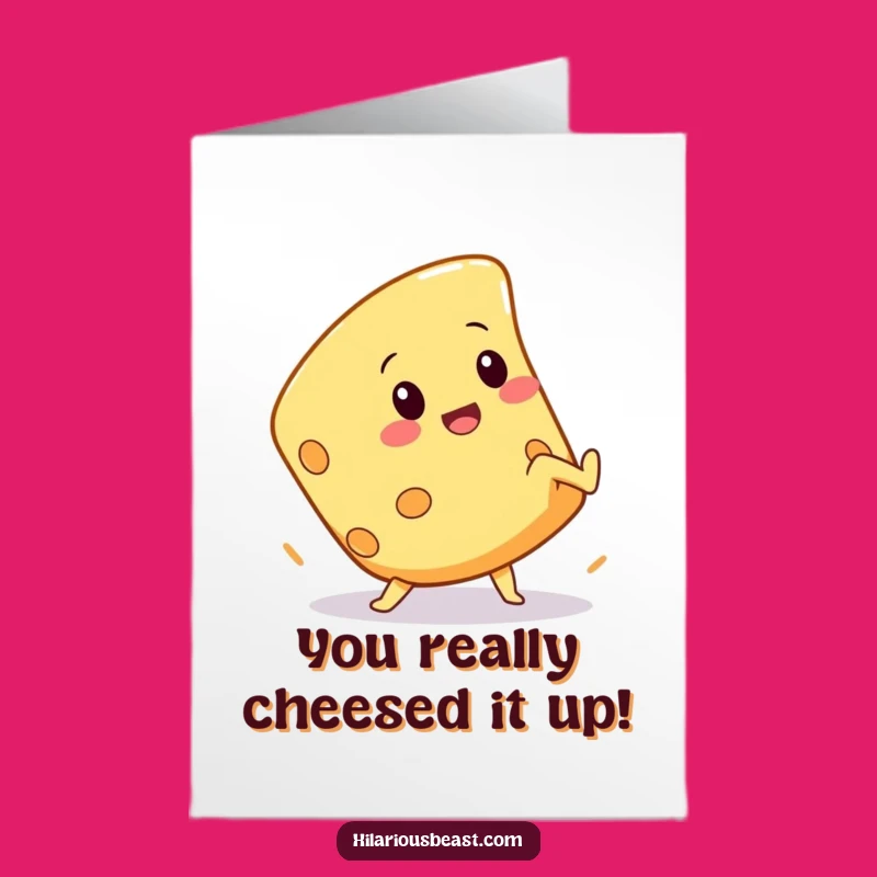 Free Printable Congrats Card: Cheesy Cartwheel - Your Hilarious Downloadable Achievement!