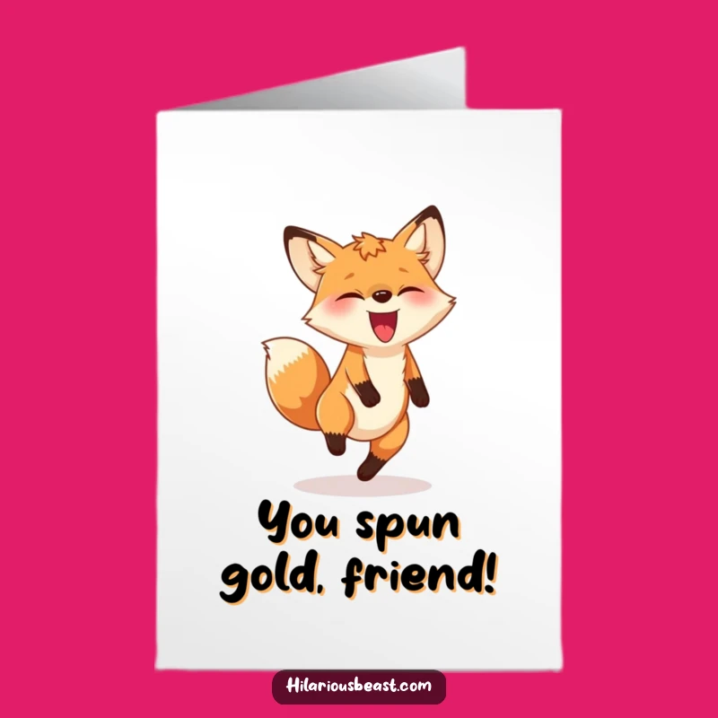 Free Printable Congrats Card: Dizzy Fox Celebration Downloadable Gift