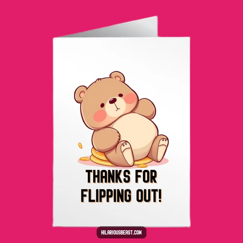 Free Printable Bear Pancake Thank You Card: Funny Trip Downloadable