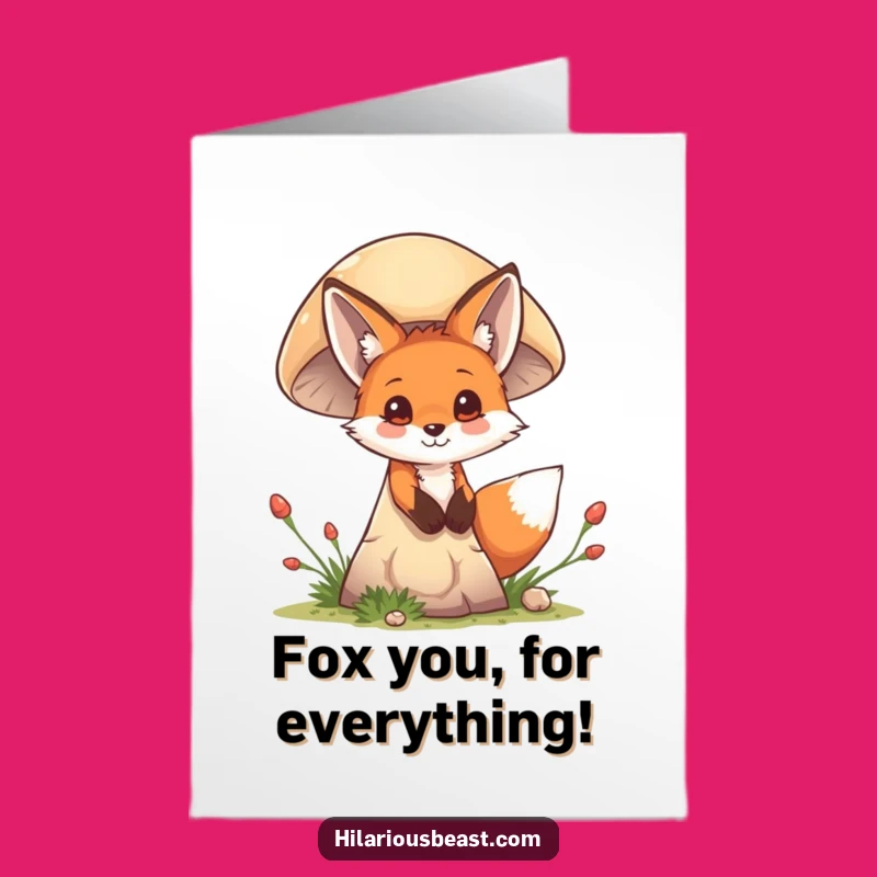 Free Printable Fox Thank You Card: Sly Cub's Gratitude - Funny Downloadable Gift