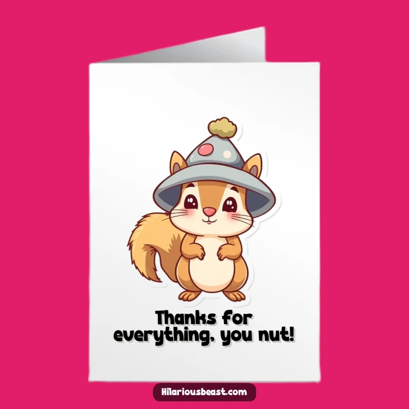 Free Printable Funny Squirrel Thank You Card - Bewildered Nutty Gratitude Downloadable