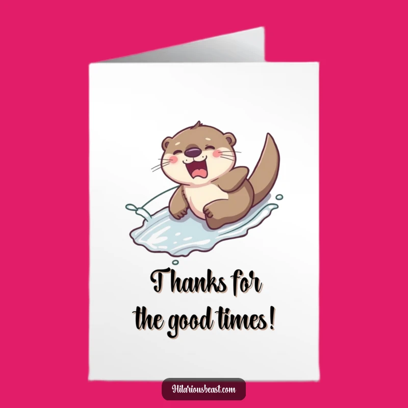 Free Printable Giggling Otter Thank You Card: Fun Downloadable Gift for Expressing Gratitude