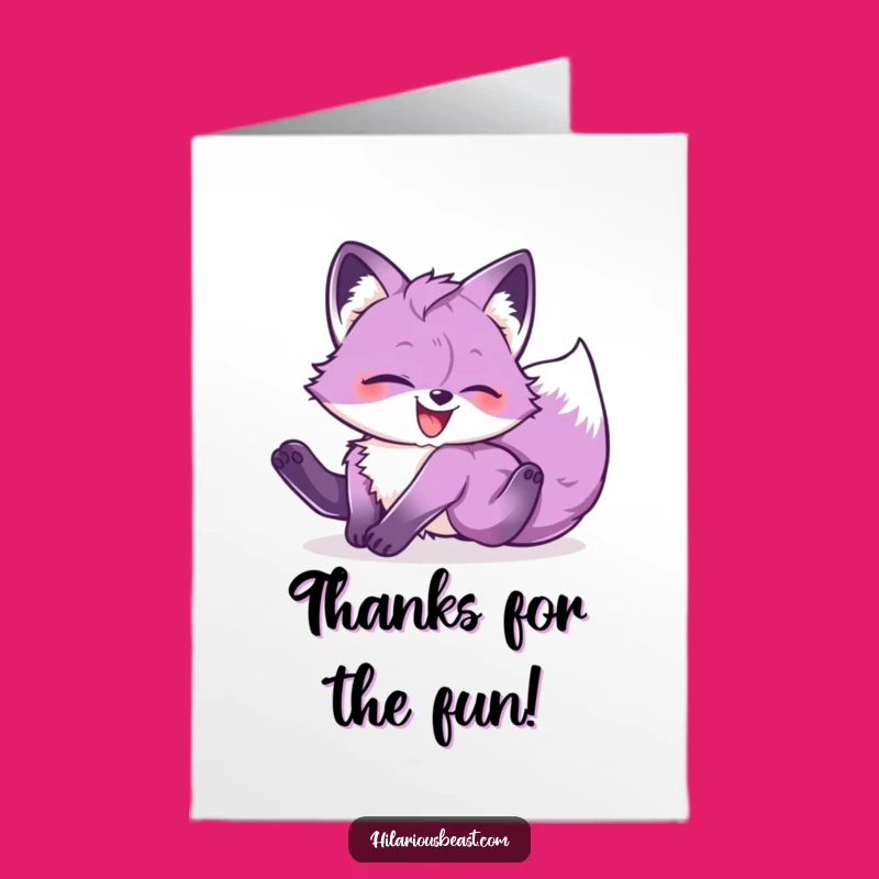 Free Printable Purple Fox Thank You Card: Glee Tumbling Downloadable Gift